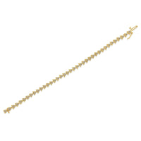 10K Yellow Gold Plated .925 Sterling Silver 3.0 Cttw Diamond Triangle Link Tennis Bracelet (I-J Color, SI2-I1 Clarity) - Size 7.25