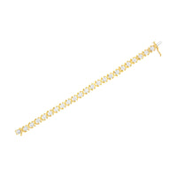 10K Yellow Gold Plated Sterling Silver 2 cttw Diamond 