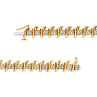 10K Yellow Gold Plated .925 Sterling Silver 3.00 Cttw Prong-Set Brilliant Round-cut Diamond 
