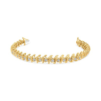 10K Yellow Gold Plated .925 Sterling Silver 3.00 Cttw Prong-Set Brilliant Round-cut Diamond 