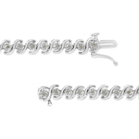 .925 Sterling Silver 1.0 Cttw Round Miracle-Set Diamond 7