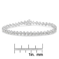 .925 Sterling Silver 1.0 Cttw Round Miracle-Set Diamond 7