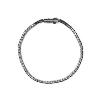 .925 Sterling Silver 4-Prong Set Treated Black Round-Cut Diamond Classic Tennis Bracelet (Black Color, I2-I3 Clarity) - 7.25
