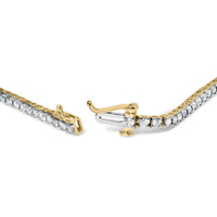 14K Yellow Gold Plated .925 Sterling Silver 3 cttw Diamond Tennis Bracelet - Size 7.25