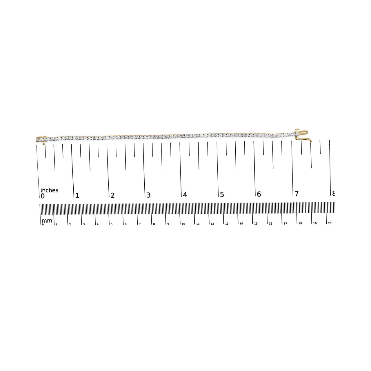 10K Yellow Gold Classic 3.0 Cttw Classic Diamond Tennis Bracelet (J-K Color, I2-I3 Clarity)  - 7.25" Inches