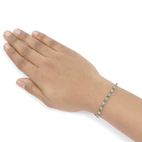 14K White Gold 5.0 Cttw Alternating White and Yellow Lab Grown Diamond Tennis Tennis Bracelet (Yellow/F-G Color, VS2-SI1 Clarity - 7