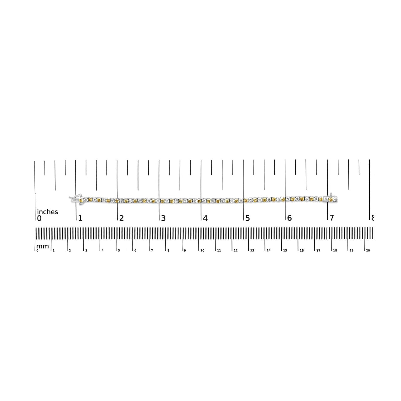 14K White Gold 5.0 Cttw Alternating White and Yellow Lab Grown Diamond Tennis Tennis Bracelet (Yellow/F-G Color, VS2-SI1 Clarity - 7"
