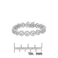 .925 Sterling Silver 1.0 Cttw Diamond Nested Circle Miracle Set Open Wheel 7