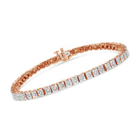 .925 Sterling Silver 1.0 Cttw Diamond Square Frame Miracle-Set Tennis Bracelet (I-J Color, I3 Clarity) - 8