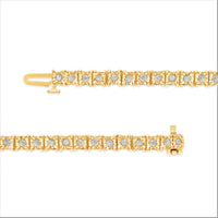 .925 Sterling Silver 1.0 Cttw Diamond Square Frame Miracle-Set Tennis Bracelet (I-J Color, I3 Clarity) - 8