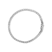 .925 Sterling Silver 1.0 Cttw with Alternating Round White Diamond and Round Treated Black Diamond Tennis Bracelet (Black and I-J Color, I3 Clarity) - Size 7