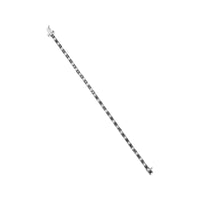 .925 Sterling Silver 1.0 Cttw with Alternating Round White Diamond and Round Treated Black Diamond Tennis Bracelet (Black and I-J Color, I3 Clarity) - Size 7