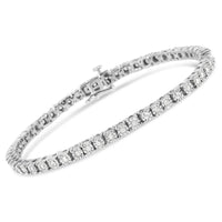 .925 Sterling Silver 1/2 Cttw Diamond Illusion-Set Miracle Plate Tennis Bracelet (I-J Color, I3 Clarity) - 7