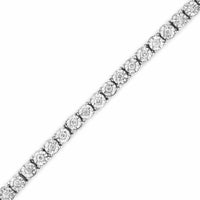 .925 Sterling Silver 1/2 Cttw Diamond Illusion-Set Miracle Plate Tennis Bracelet (I-J Color, I3 Clarity) - 7