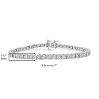 .925 Sterling Silver 1/2 Cttw Diamond Illusion-Set Miracle Plate Tennis Bracelet (I-J Color, I3 Clarity) - 7
