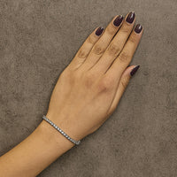 .925 Sterling Silver Lab Grown Diamond Illusion-Set Miracle Plate Tennis Bracelet - 7.25