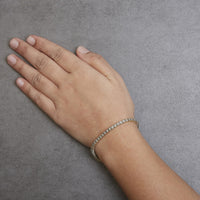 .925 Sterling Silver 1.0 Cttw Miracle-Set Diamond Round Faceted Bezel Tennis Bracelet (I-J Color, I3 Clarity)