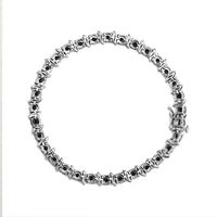 .925 Sterling Silver 1.0 Cttw Black Treated Diamond S-Curve Link Miracle-Set 7