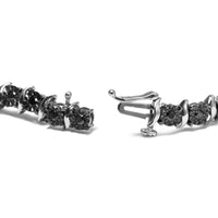 .925 Sterling Silver 1.0 Cttw Black Treated Diamond S-Curve Link Miracle-Set 7