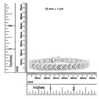.925 Sterling Silver 1/6 Cttw Round-Cut Diamond Chevron Wave 7.25