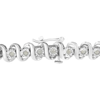 .925 Sterling Silver 1.0 cttw Miracle-Set Round-Cut Diamond 