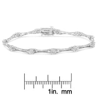 .925 Sterling Silver 1/4 Cttw Diamond Miracle-Set Flared-Bar 7