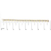 14KY Yellow Gold Plated .925 Sterling Silver 1.00 Cttw Diamond Heart and X Link Bracelet (I-J Color, I3 Clarity) - 7.25