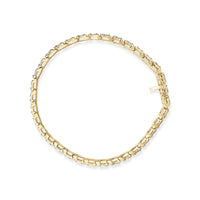 14K Yellow Gold Plated .925 Sterling Silver 1.0 Cttw Miracle Set Diamond Milgrain Link Tennis Bracelet (I-J Color, I2-I3 Clarity) - 7
