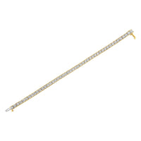 14K Yellow Gold Plated .925 Sterling Silver 1.0 Cttw Miracle Set Diamond Milgrain Link Tennis Bracelet (I-J Color, I2-I3 Clarity) - 7