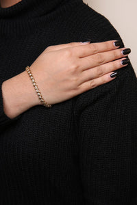 10K Yellow Gold Plated .925 Sterling Silver 5.00 Cttw Diamond S-Link Bracelet (K-L Color, I2-I3 Clarity) Size 7.25