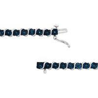 .925 Sterling Silver 1/4 Cttw Treated Blue Diamond Tennis 7