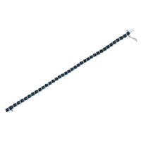.925 Sterling Silver 1/4 Cttw Treated Blue Diamond Tennis 7