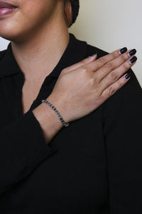 .925 Sterling Silver 1/4 Cttw Treated Black Diamond Tennis 7