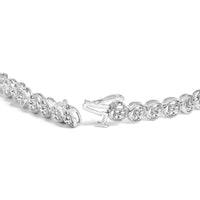 .925 Sterling Silver 1/10 Cttw Diamond Open Circle Wheel Link 7