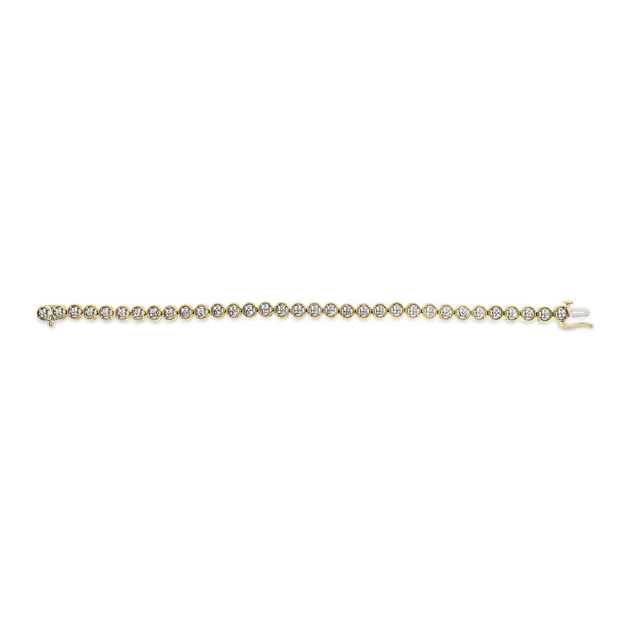 .925 Sterling Silver 1/10 Cttw Diamond Open Circle Wheel Link 7" Tennis Bracelet (I-J Color, I2-I3 Clarity)