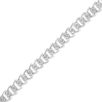 .925 Sterling Silver 1/2 Cttw Diamond Miracle-Set Double Swoosh Wave Style 7