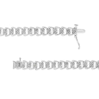 .925 Sterling Silver 1/2 Cttw Diamond Miracle-Set Double Swoosh Wave Style 7