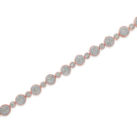 10k Rose Gold Plated .925 Sterling Silver 1 1/3 cttw Miracle Plate Set Diamond Alternating Link Bracelet (I-J Color, I3 Clarity) -7