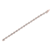10k Rose Gold Plated .925 Sterling Silver 1 1/3 cttw Miracle Plate Set Diamond Alternating Link Bracelet (I-J Color, I3 Clarity) -7