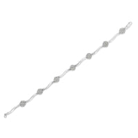 .925 Sterling Silver 1/4 Cttw Diamond Cluster Miracle-Set Station & Twisted Bar 7
