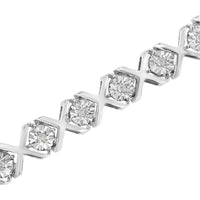 .925 Sterling Silver 1/4 Cttw Miracle Set Diamond 