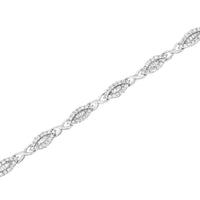 10k White Gold 2.0 Cttw Round and Baguette-Cut Diamond X-Link Tennis Bracelet (I-J Color, I2-I3 Clarity) - 7