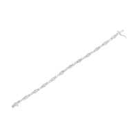 10k White Gold 2.0 Cttw Round and Baguette-Cut Diamond X-Link Tennis Bracelet (I-J Color, I2-I3 Clarity) - 7