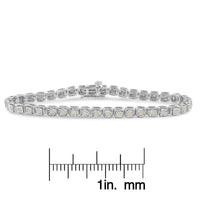 .925 Sterling Silver 1.0 Cttw Diamond Miracle-Set Square Milgrain 7