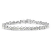 .925 Sterling Silver 2 cttw Miracle Plate Set Diamond Spiral Link Bracelet (I-J Color, I3 Clarity) -7