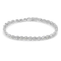 .925 Sterling Silver 2 cttw Miracle Plate Set Diamond Spiral Link Bracelet (I-J Color, I3 Clarity) -7