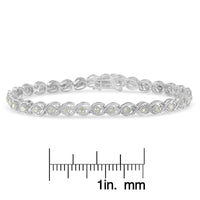 .925 Sterling Silver 2 cttw Miracle Plate Set Diamond Spiral Link Bracelet (I-J Color, I3 Clarity) -7