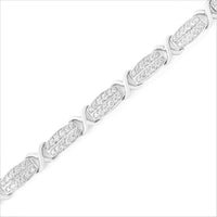 .925 Sterling Silver 2.0 cttw Diamond 2 Row X-Link Bracelet (I-J Color, I3 Clarity) -7