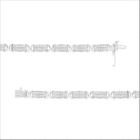 .925 Sterling Silver 2.0 cttw Diamond 2 Row X-Link Bracelet (I-J Color, I3 Clarity) -7