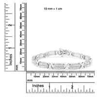 .925 Sterling Silver 2.0 cttw Diamond 2 Row X-Link Bracelet (I-J Color, I3 Clarity) -7